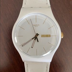 White Swatch Swiss Watch